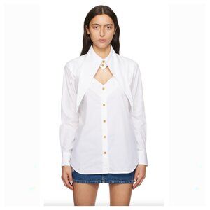 VIVIENNE WESTWOOD White Heart Cutout Button Down Long Sleeve Shirt